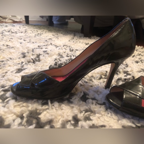 Kate Spade dark green peep toe heels size 6 - Picture 4 of 7